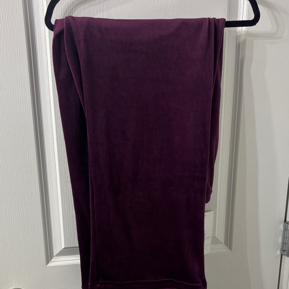 Plush plus size 2XL XXL velvet velour Purple lounge pants